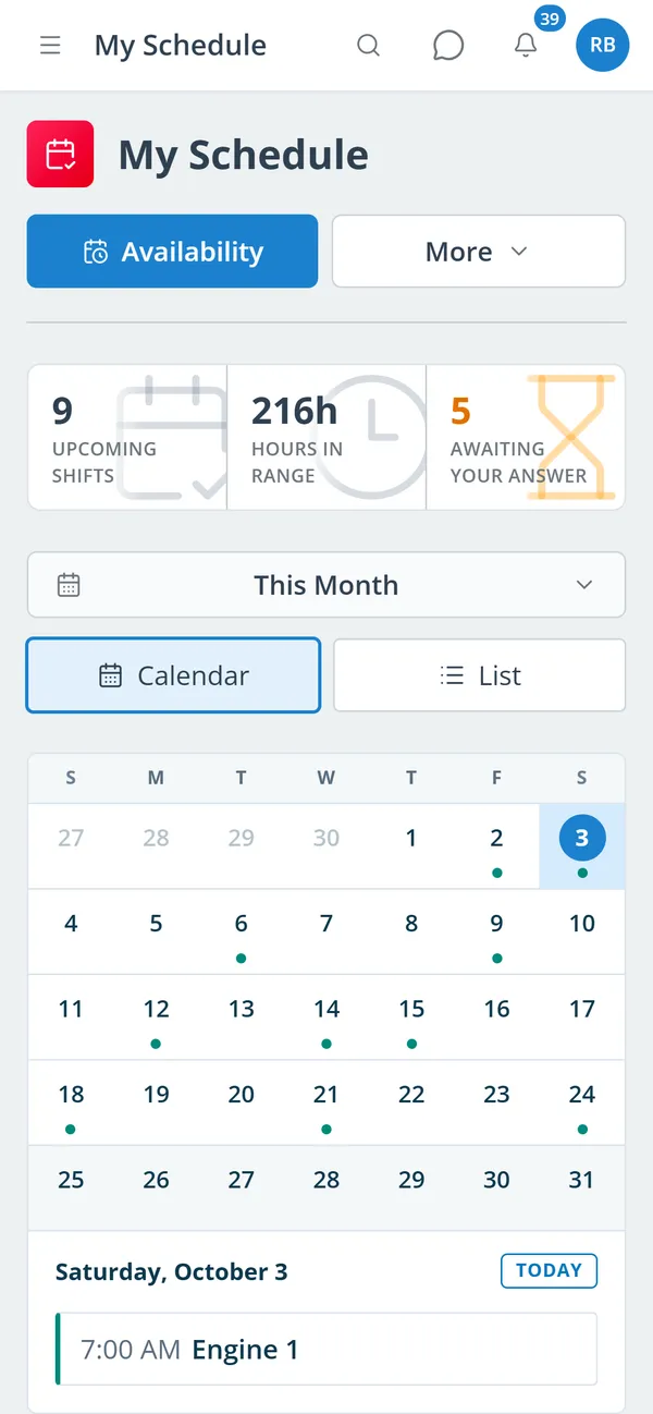 A member’s schedule on an iPhone