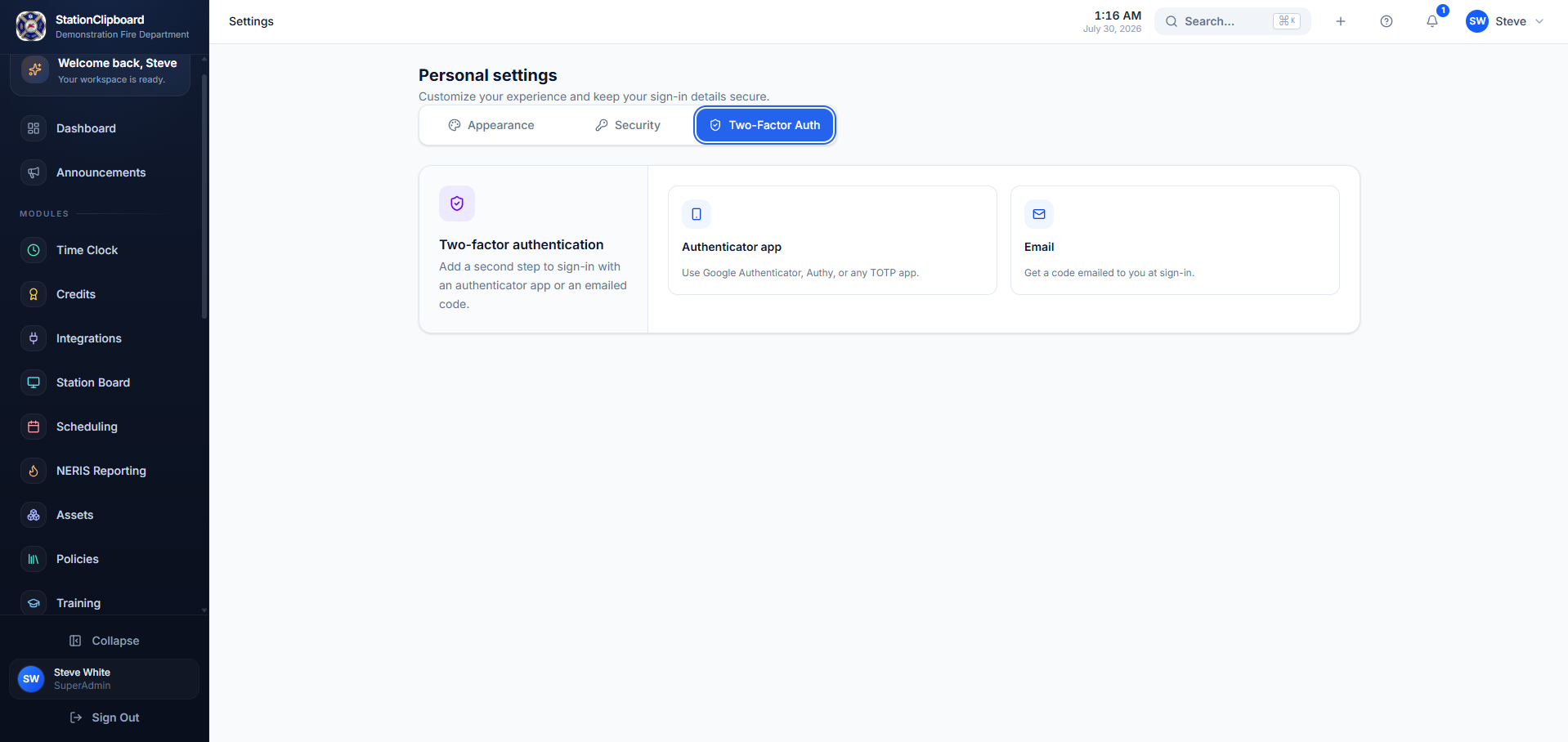 Two-factor authentication