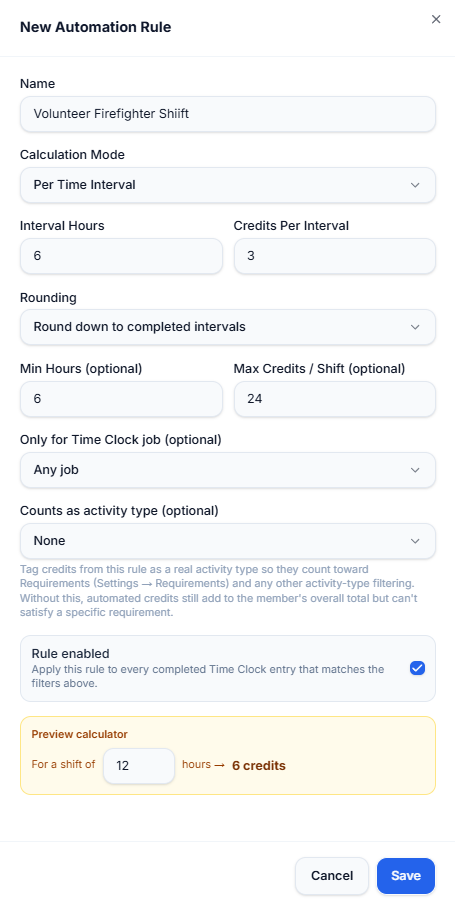 Automation rule builder