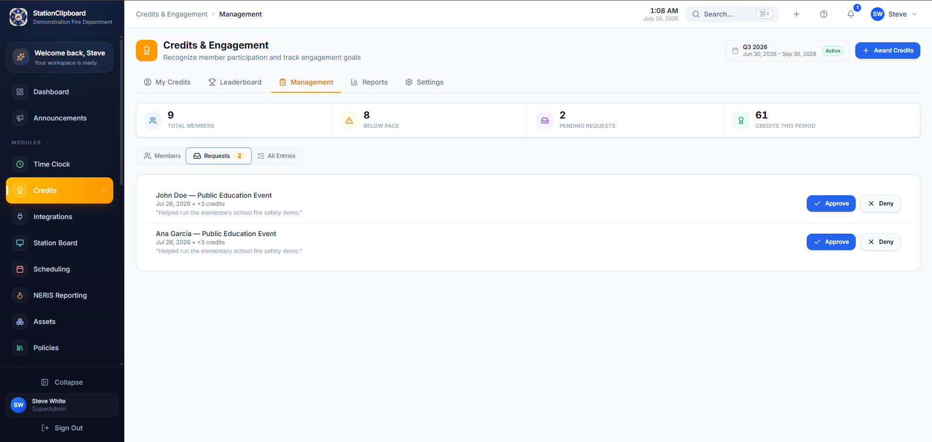 Pending requests