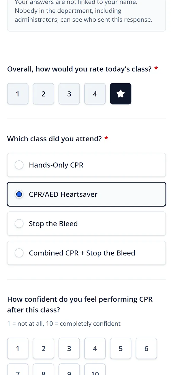 Mobile public survey form